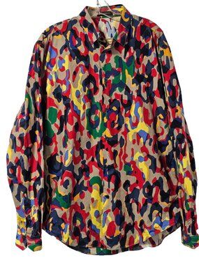 Gianni Versace Vintage Men's Shirt Size 42 Long Sleeve Cotton